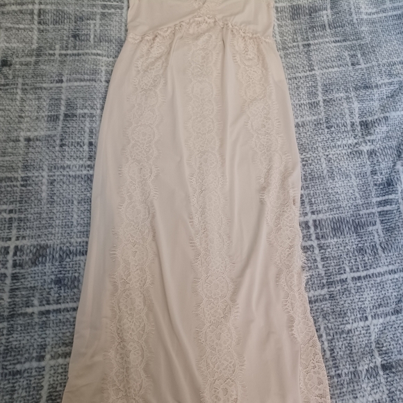 NWT Cream Zara maxi Lace Dress Slightly Sheer Boho Soft Girl Angelic Fairycore - Picture 8 of 11